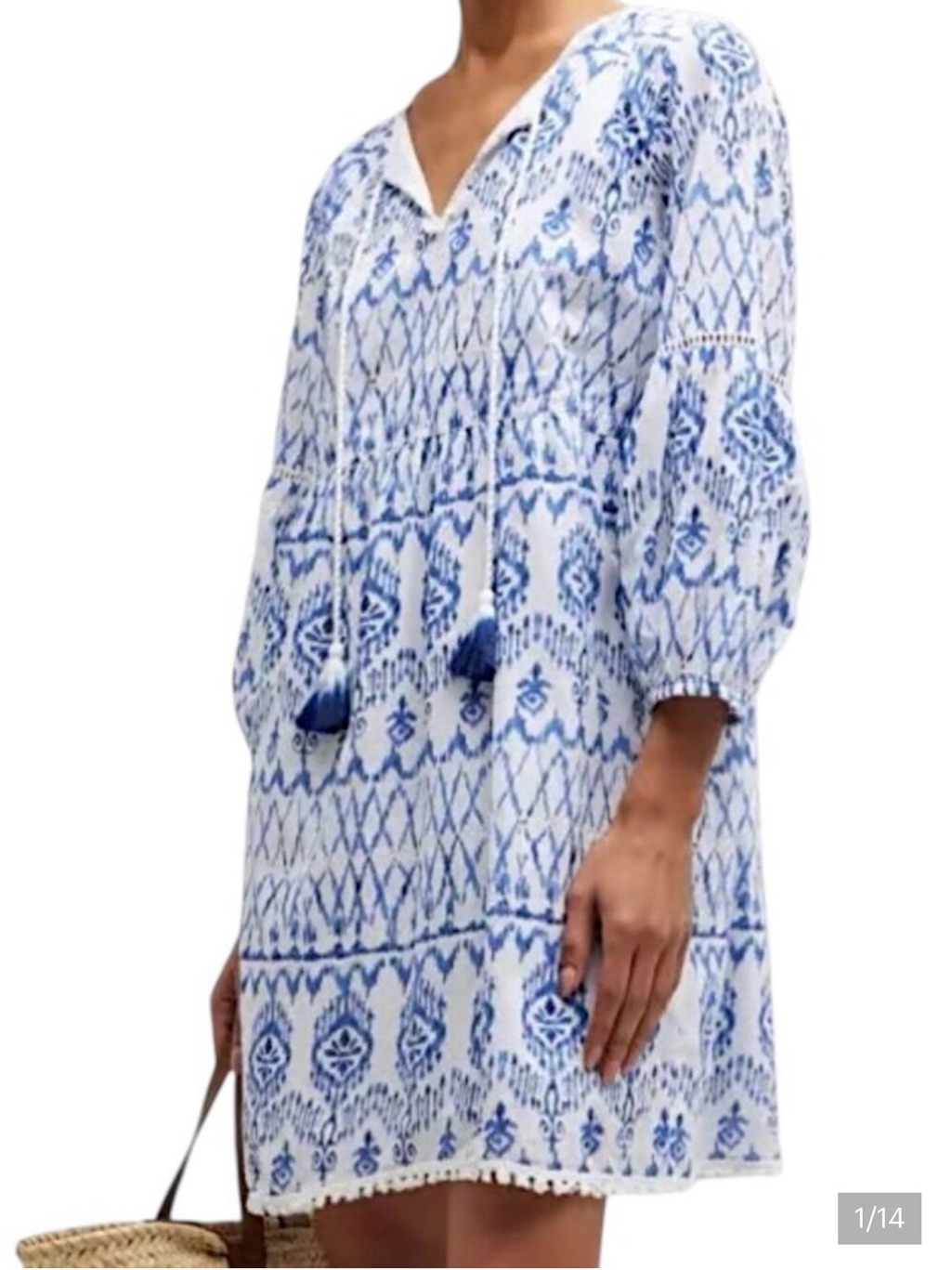 Nwt Tommy Bahama Ikat Tropics Full Sleeve Dress